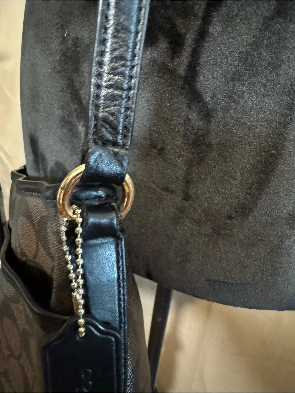 Coach Dark Brown Signature Crossbody Shoulder Bag